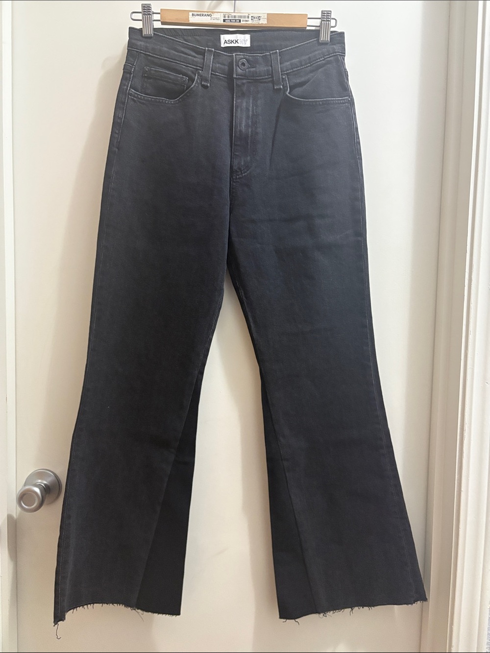 ASKK NY Black High-Rise Wide-Leg Jeans